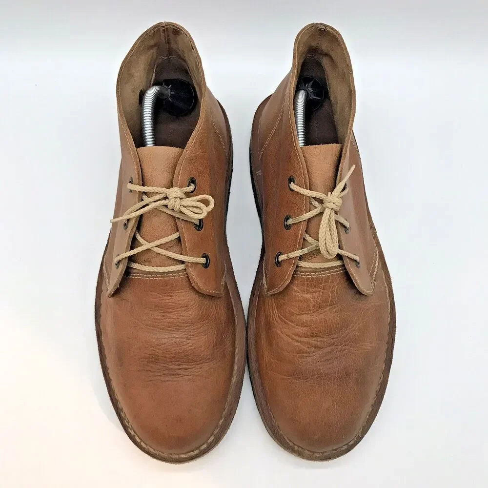 UnionBay Brown Leather Chukka Boots Men's 11 Ankle Mid Top Lace-Up Desert Shoes